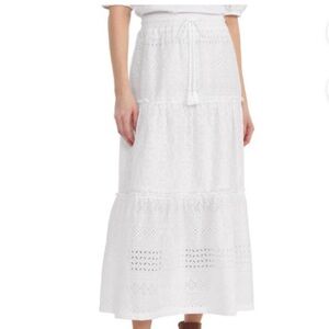 NWT Mexx White Maxi Skirt with Lace Detail